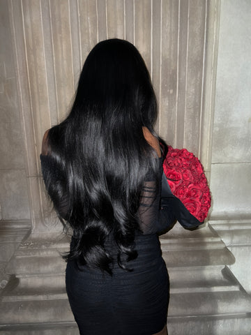 Jet Black Closure Wigs